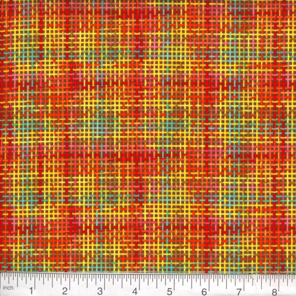 Autumn Orange-Red Zapper 45" wide Fabric per yard