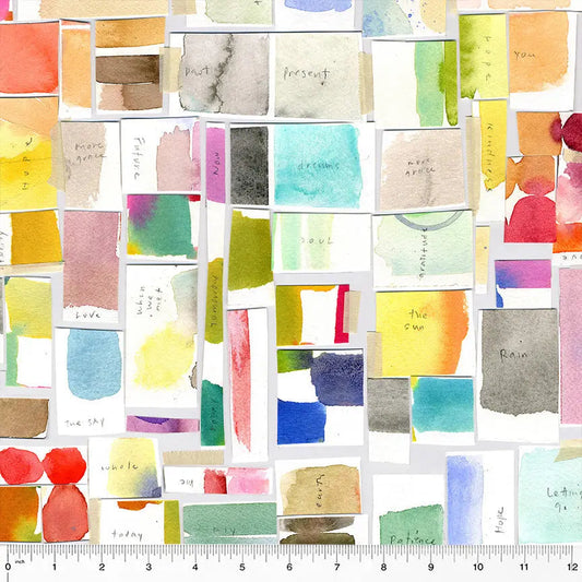 Multi Color Story Wideback Cotton Fabric per yard
