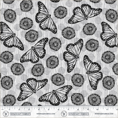 Winding Road Flight White Black Cotton 44"/45" Fabric Per Yard
