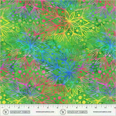 108" Quilt Back Full Bloom Emerald Cotton Wideback Fabric per yard