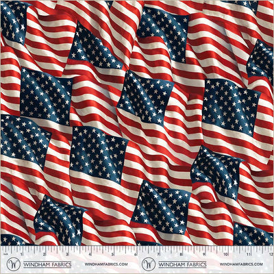 108" Quilt Back Old Glory Multi Cotton Wideback Fabric per yard