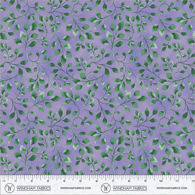 Violeta Climbing Vine Periwinkle 44"/45" Cotton Fabric Per Yard