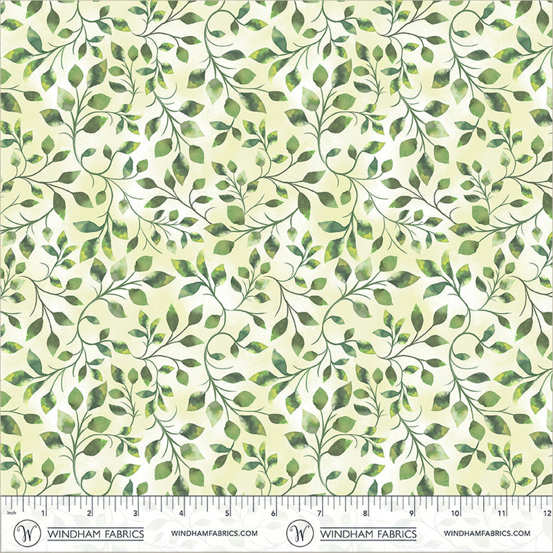 Violeta Climbing Vine Pale Yellow 44"/45" Cotton Fabric Per Yard