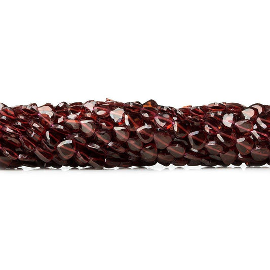 5mm Garnet Faceted Heart Beads, 14 inch