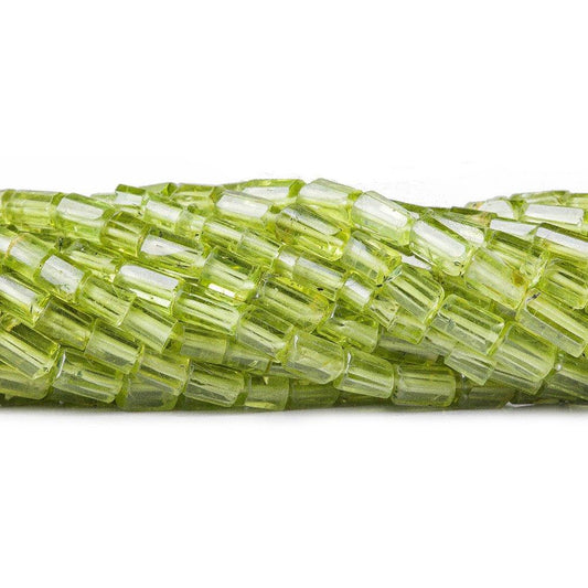 5mm Peridot Faceted Tube Beads, 14 inch