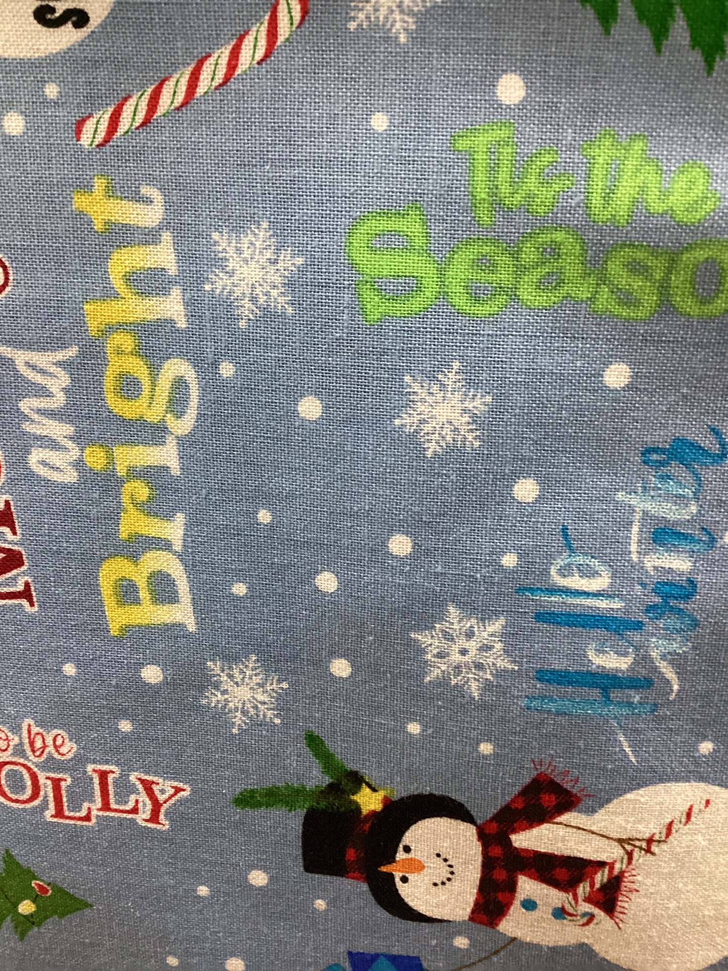 BE Slate Blue Country Christmas Jolly Words