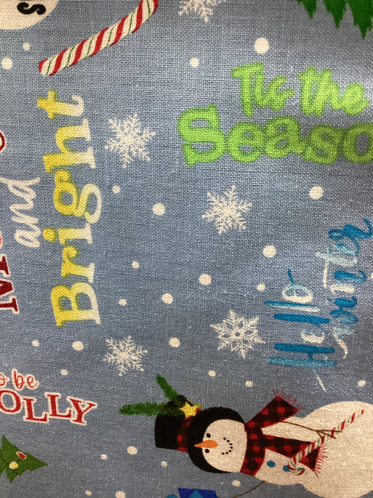BE Slate Blue Country Christmas Jolly Words