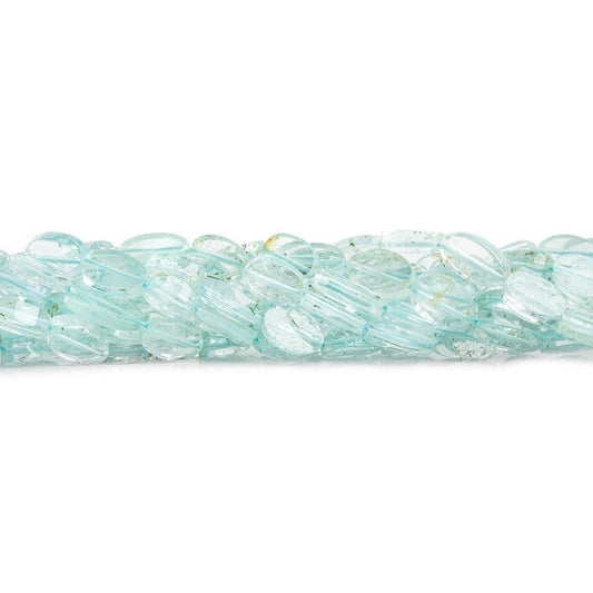 6mm Aquamarine Faceted Beveled Oval Beads, 14 inch