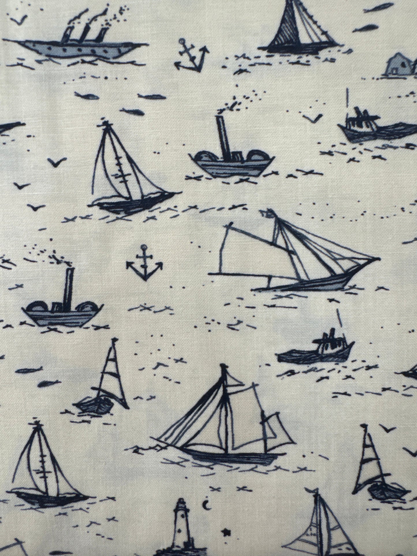 MO To the Sea Sailboats Sketch Cream