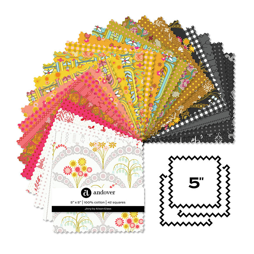 Jinny - 5 X 5 Charm Squares - 42 Cuts