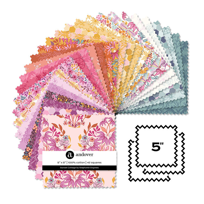 Sunset Cottage - 5 X 5 Charm Squares - 42 Cuts