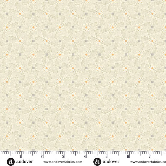 Whirly Gig Cream Nightfall 44"/45" Cotton Fabric Per Yard