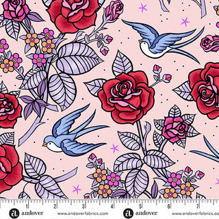 Perfect Day Pink Cotton 44"/45" Fabric Per Yard
