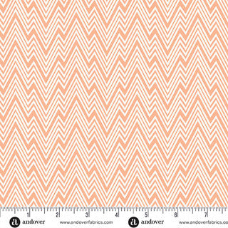 Perfect Day Zigziig Orange Cotton 44"/45" Fabric Per Yard