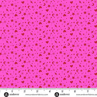 Perfect Day Charm Toss Pink Cotton 44"/45" Fabric Per Yard