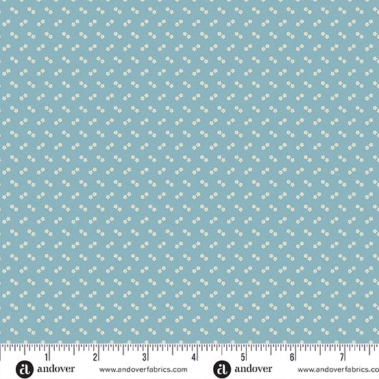 Special Delivery Double Daisy Blueberry 44"/45" Cotton Fabric Per Yard