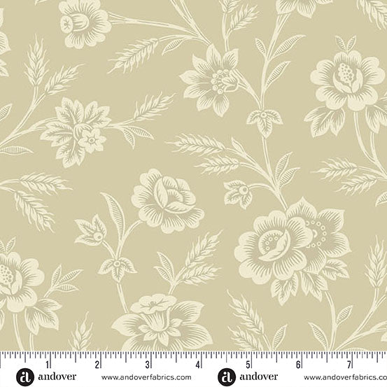 Autumn Bouquet Cream 108" Cotton Wideback Fabric per yard