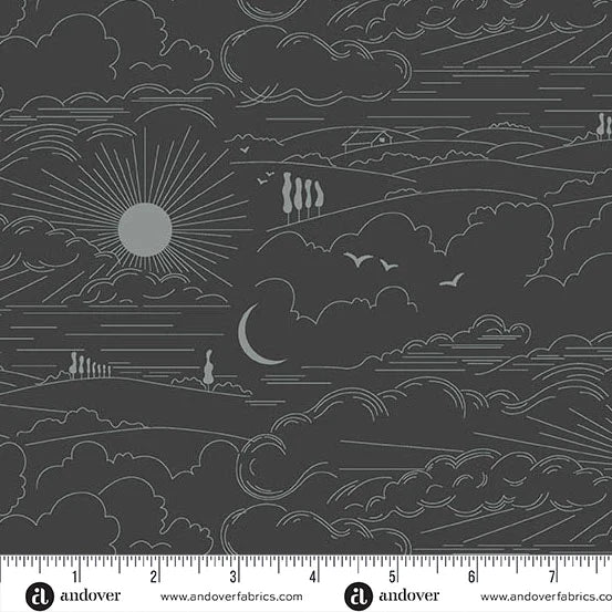Shadow Alison Glass Dwell Gray Wideback Cotton Fabric Per Yard