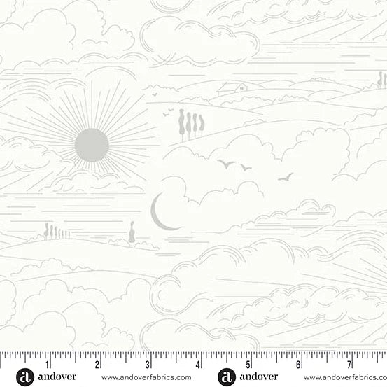 Shadow Alison Glass Dwell White Wideback Cotton Fabric Per Yard