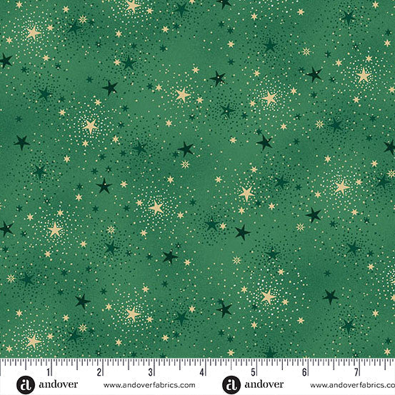 Adorn Sparkle Green 44"/45" Cotton Fabric Per Yard