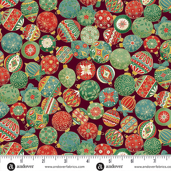 Adorn Ornament Burgundy 44"/45" Cotton Fabric Per Yard