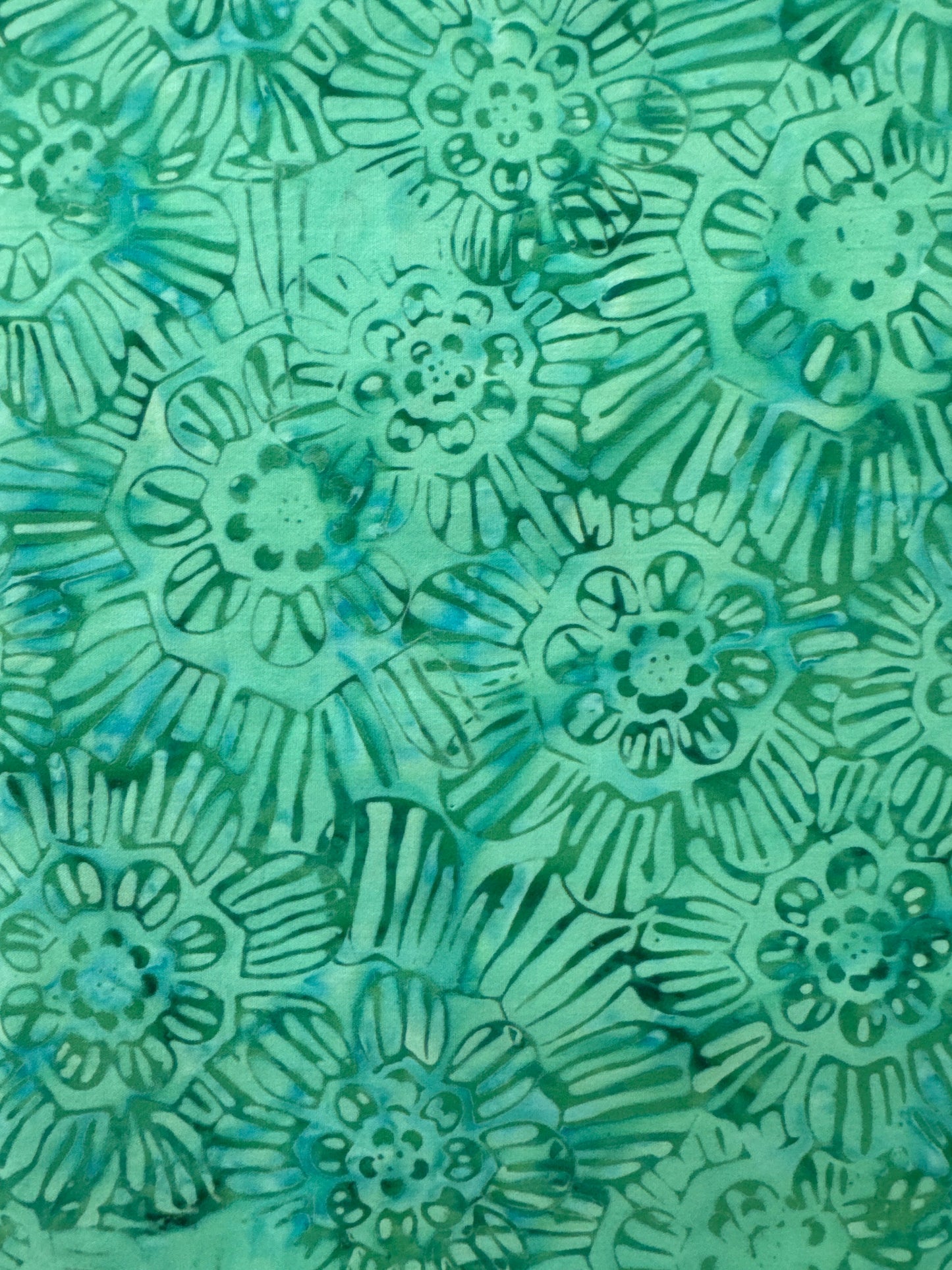 AN Etch Green Flowers