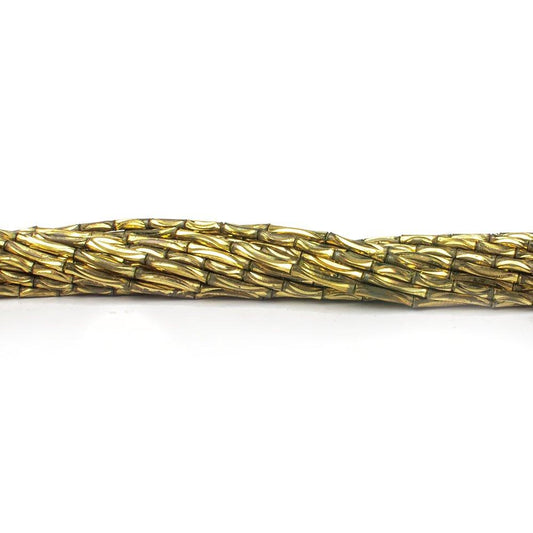 7mm Brass Curved Groove Tubes 8 inch 37 beads