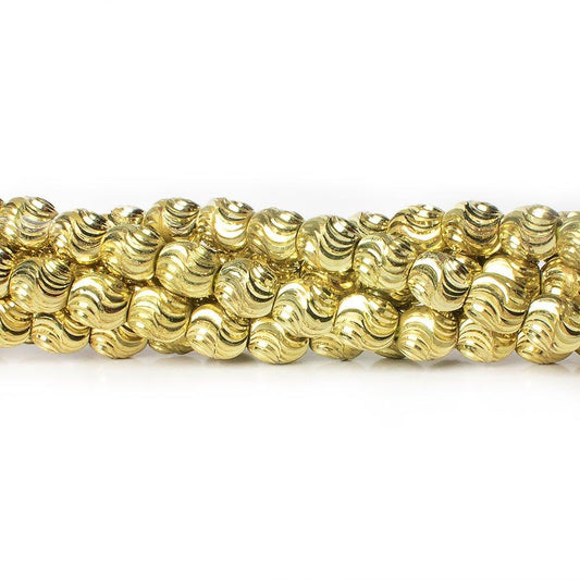 7x6mm Brass Wavey Ovals 8 inch 32 beads
