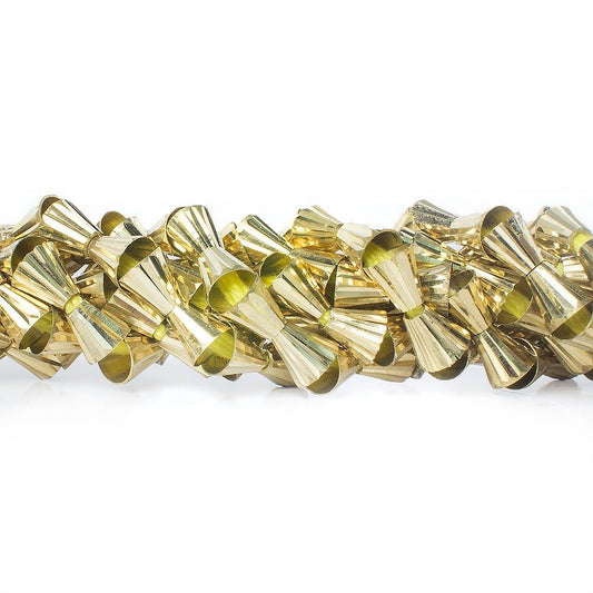 7mm Brass Fluted Cone Beads 8 inch 25 beads