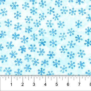 Banyan 80822-10 Winter Wonder - White with blue flowers 45" wide fabric per yard