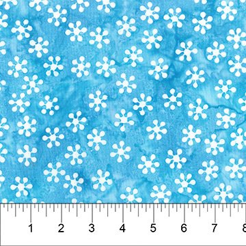 Banyan 80822-43 Winter Wonder - Blue with white flowers 45" wide fabric per yard