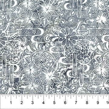 Banyan 83040-91 DANDELION WISHES - Bamboo Floral - Dove 45" wide fabric per yard