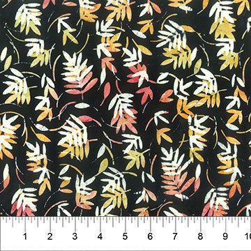 Banyan 83136-98 FRAGRANT - Double Leaf Toss - Soot 45" wide fabric per yard