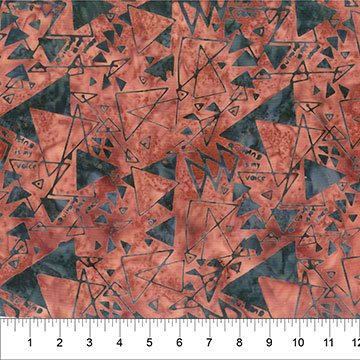 Banyan 83140-37 Quilting Is My Voice - Triangle Maze - Burnt Russet 45" wide fabric per yard