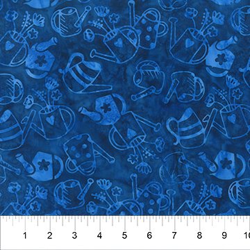 Banyan 83292-48 - Secret Garden - Watering Cans Denim 45" wide fabric per yard
