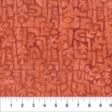 Banyan 83311-37 Organics - Burnt Russet - Organic Shapes 45" wide fabric per yard