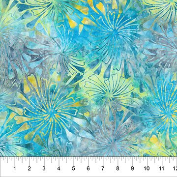 Banyan 83630-43 Flora Spiral Burst - Blue multi 45" wide fabric per yard