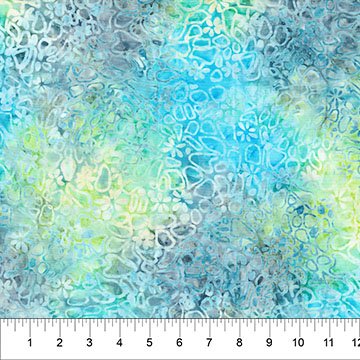 Banyan 83632-43 Flora Flower Pebbles - Blue multi 45" wide fabric per yard