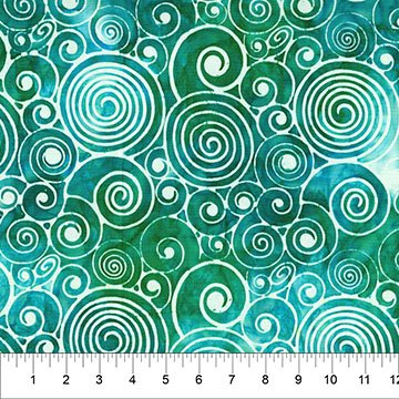 Banyan 83814-62 - Abstraction - Swirls Turquoise 45" wide fabric per yard