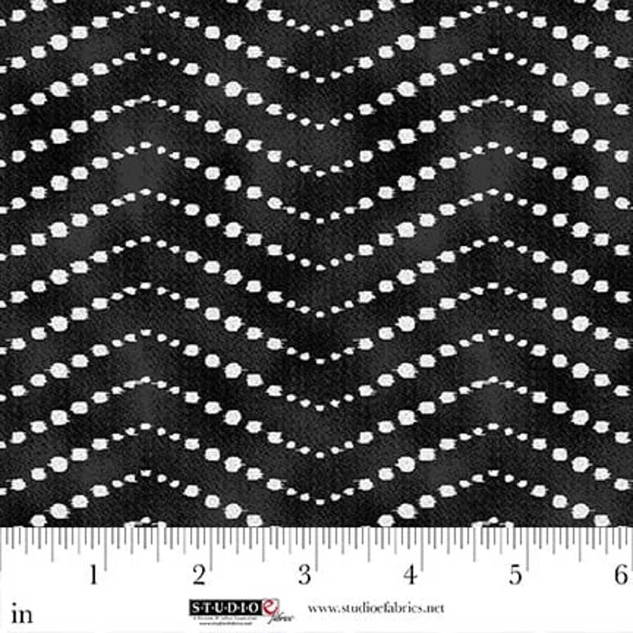 Black Ikat Chevron 44"/45" Cotton Fabric Per Yard