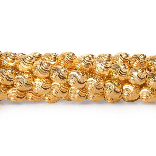 8mm 22kt Gold Plated Brass Wave Cut Ovals 8 inch 28 beads
