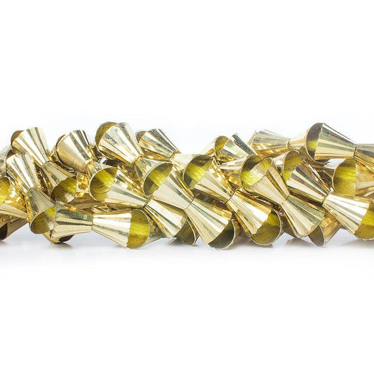 8mm Brass Fluted Cones 8 inch 26 beads
