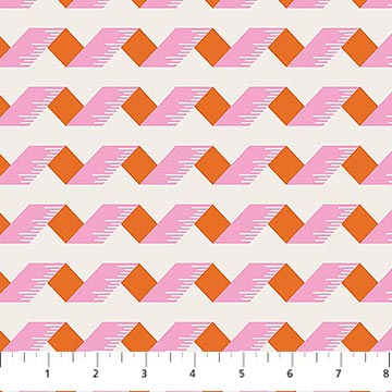 Bits And Bobs Tape Pink 44"/45" Cotton Fabric Per Yard