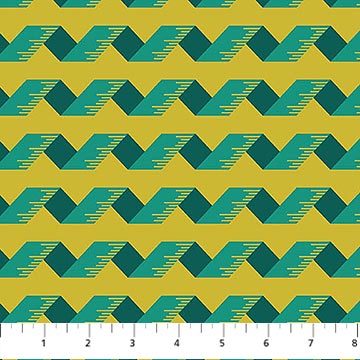 Bits And Bobs Tape Teal 44"/45" Cotton Fabric Per Yard
