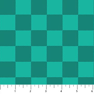 Bits And Bobs Squares Teal 44"/45" Cotton Fabric Per Yard