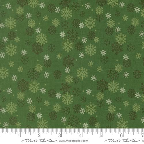 Holiday Cheer Evergreen Snow Flurry 44"/45" Cotton Fabric Per Yard