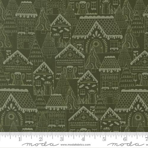 Pine Gingerbread Lane 44"/45" Cotton Fabric Per Yard