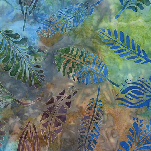 Benartex 9252-44 Bali Tropical Retreat - Feather Green/Multi 45" wide fabric per yard