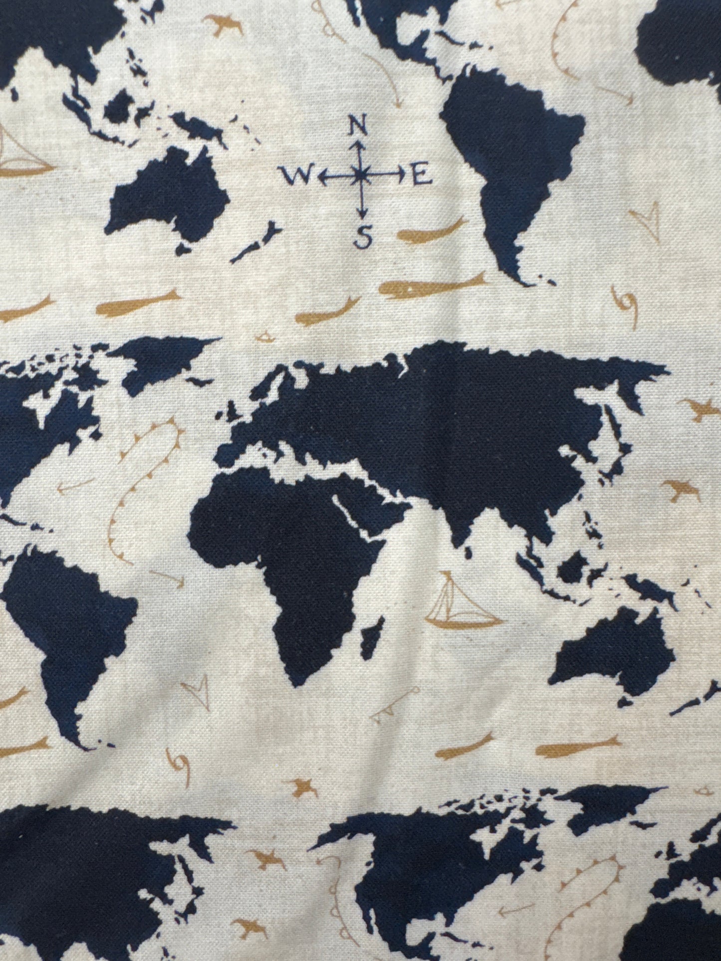 MO Longshore World Map Off White and Navy