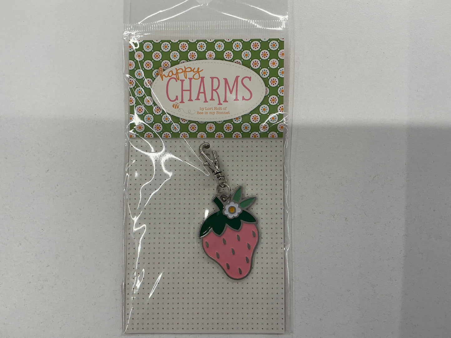 RB Lori Holt Strawberry Enamel Happy Charm